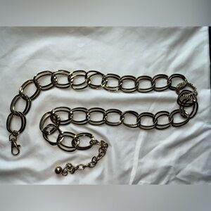Gold Tone Oval Twist Chain Belt or Necklace 43”
